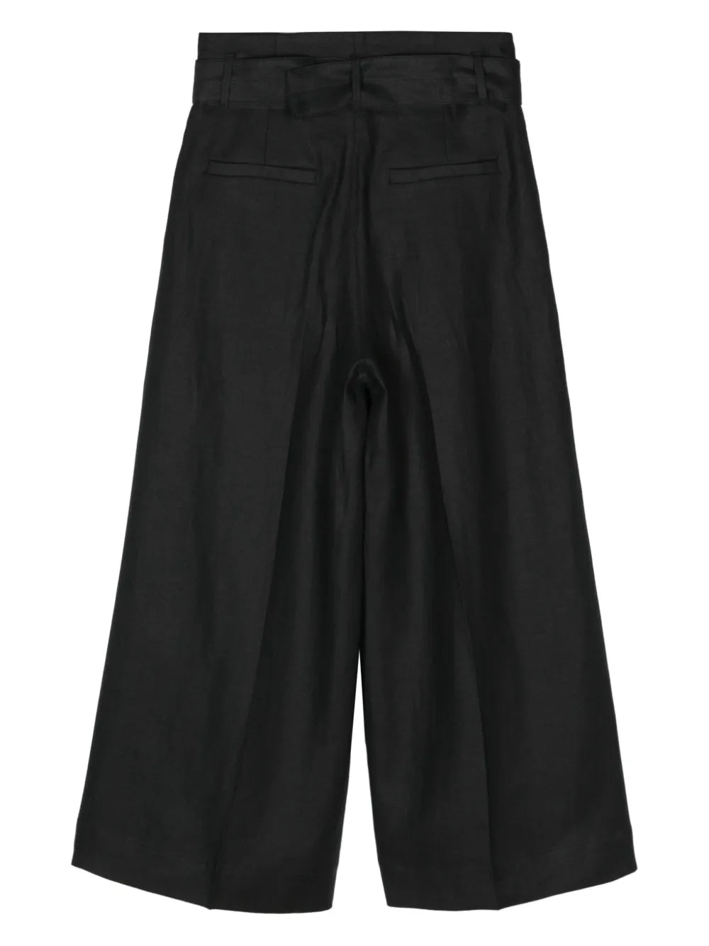Cropped Linen Palazzo Pants