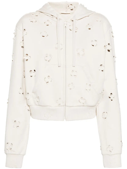 Cut-Out Cotton-Blend Hoodie