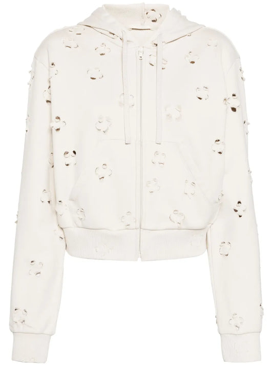 Cut-Out Cotton-Blend Hoodie