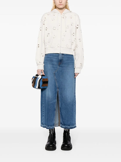 Cut-Out Cotton-Blend Hoodie