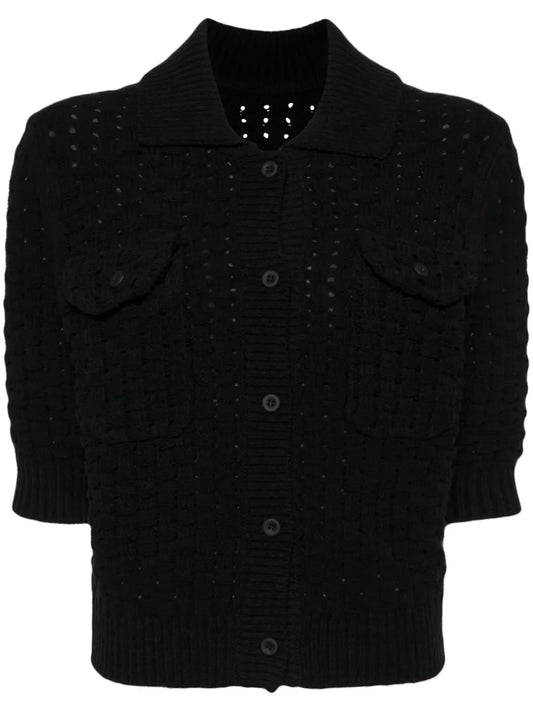 Short-Sleeve Knitted Cardigan
