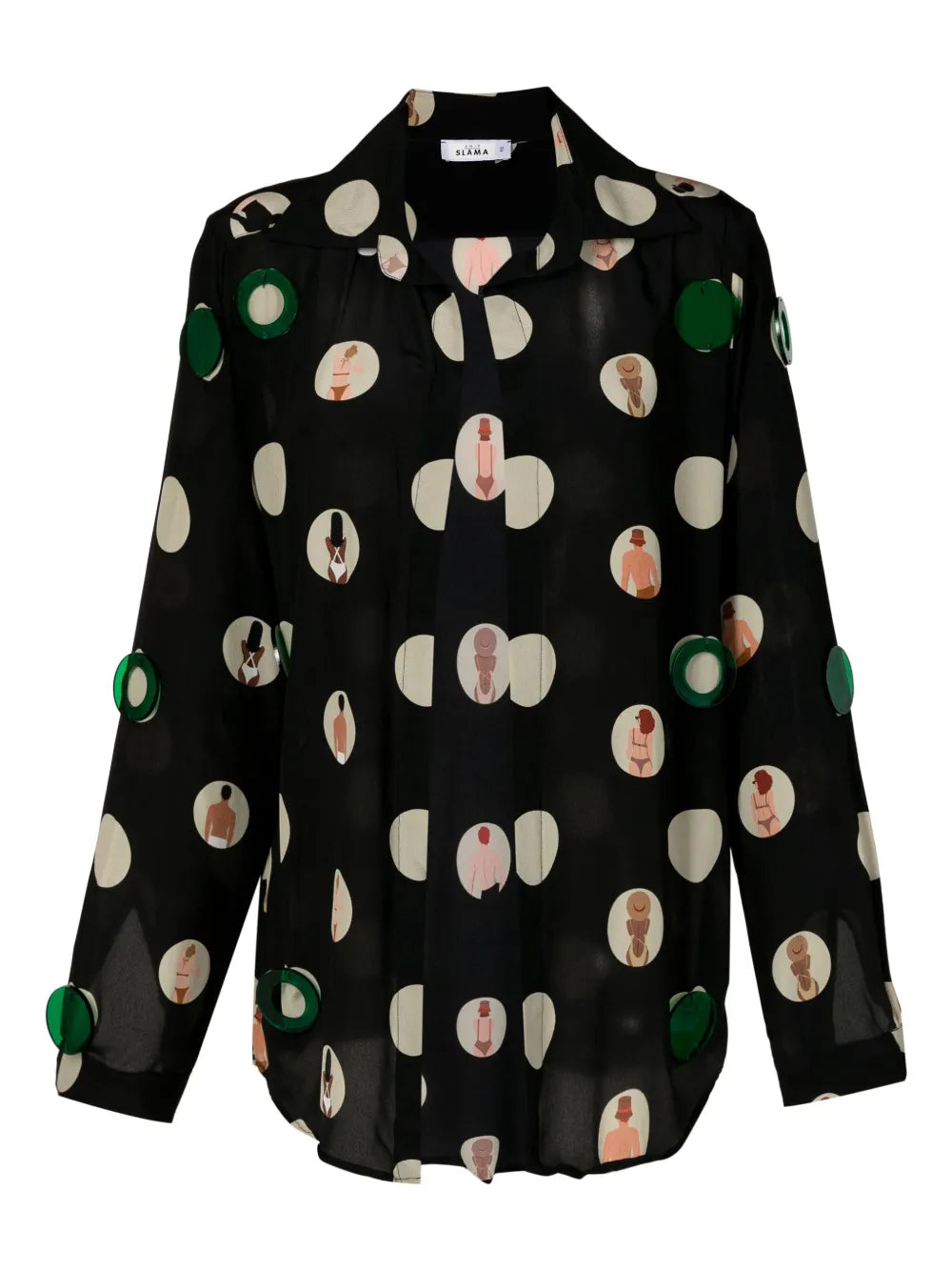 Graphic-Print Silk Blouse