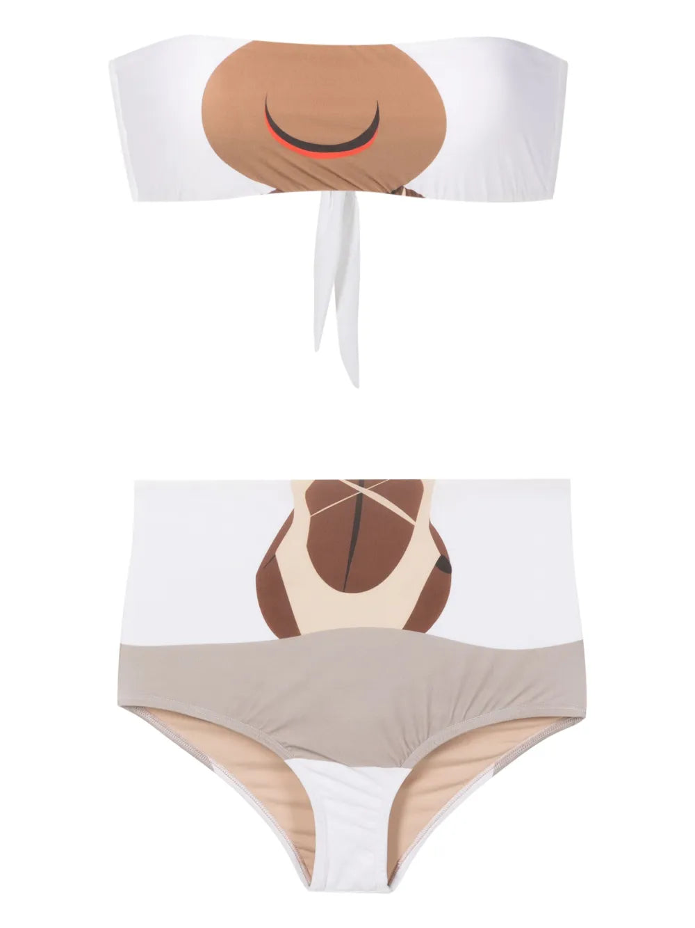 Graphic-Print Bandeau Bikini