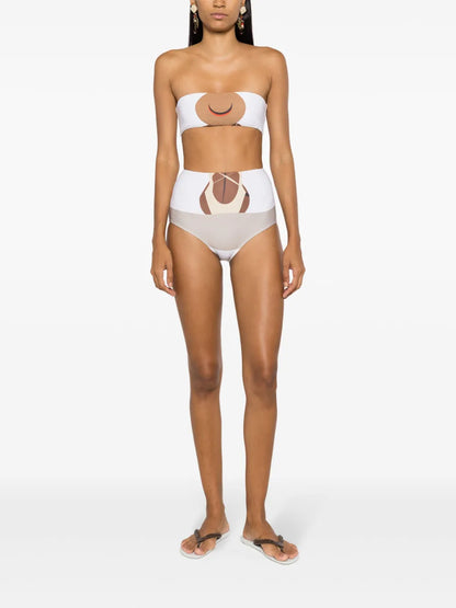 Graphic-Print Bandeau Bikini