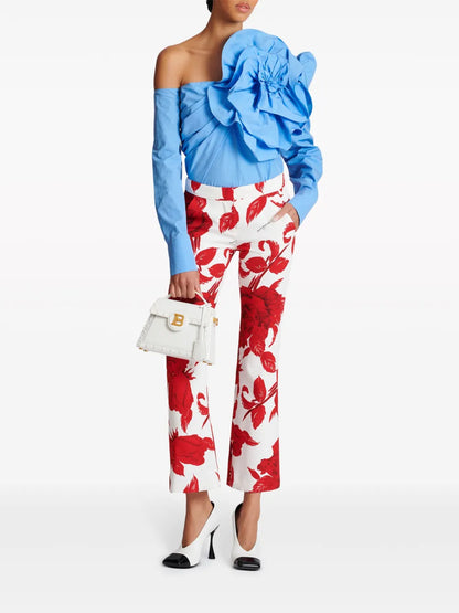 Ruffle-Detailed Asymmetric Blouse