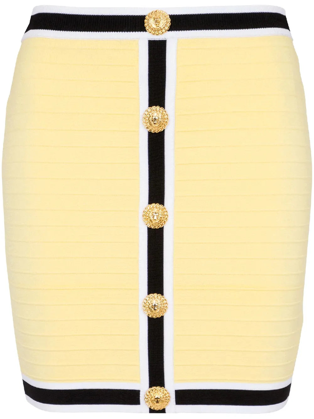 Lion Head-Buttons Knitted Miniskirt