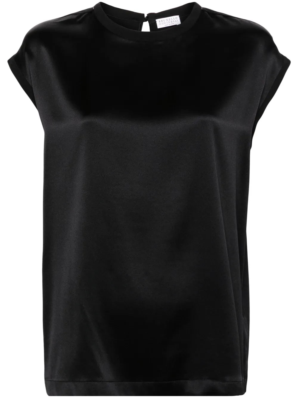 Beaded-Trim Satin Blouse