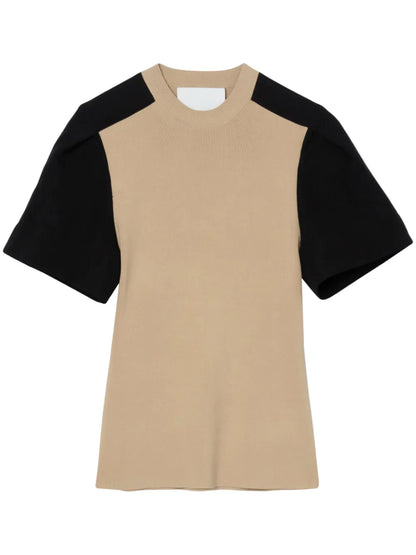 Two-Tone Knitted T-Shirt