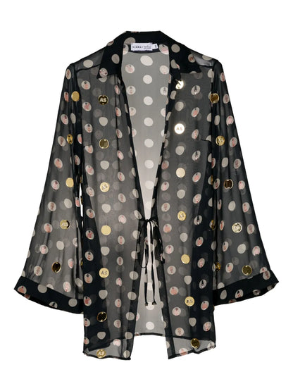 Graphic-Print Silk Blouse