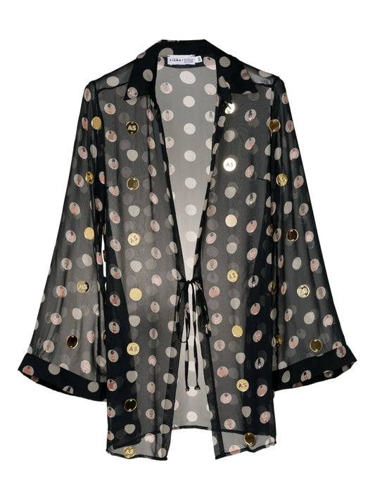 Graphic-Print Silk Blouse