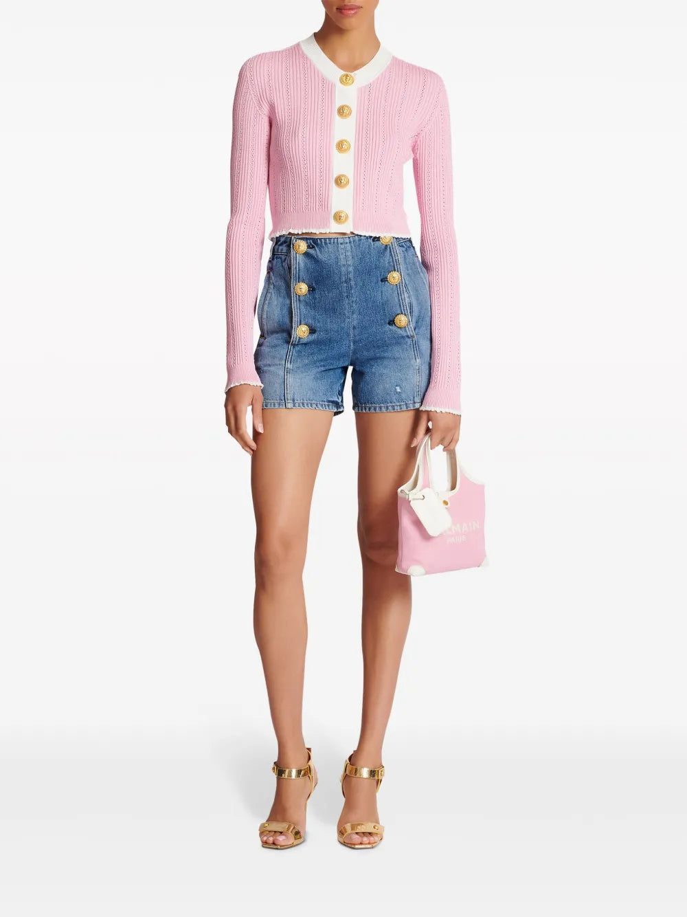 Buttoned High-Rise Denim Shorts