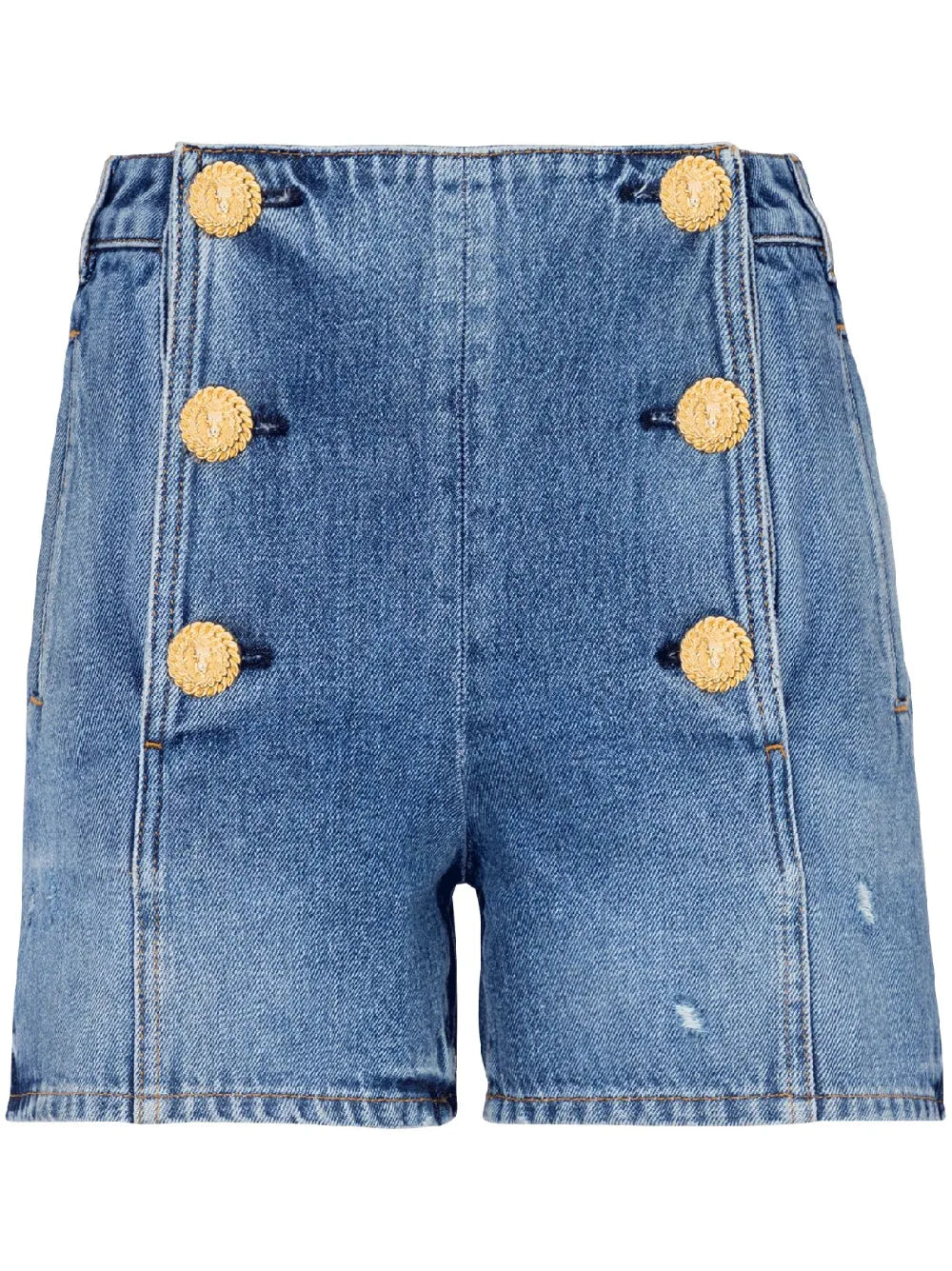 Buttoned High-Rise Denim Shorts