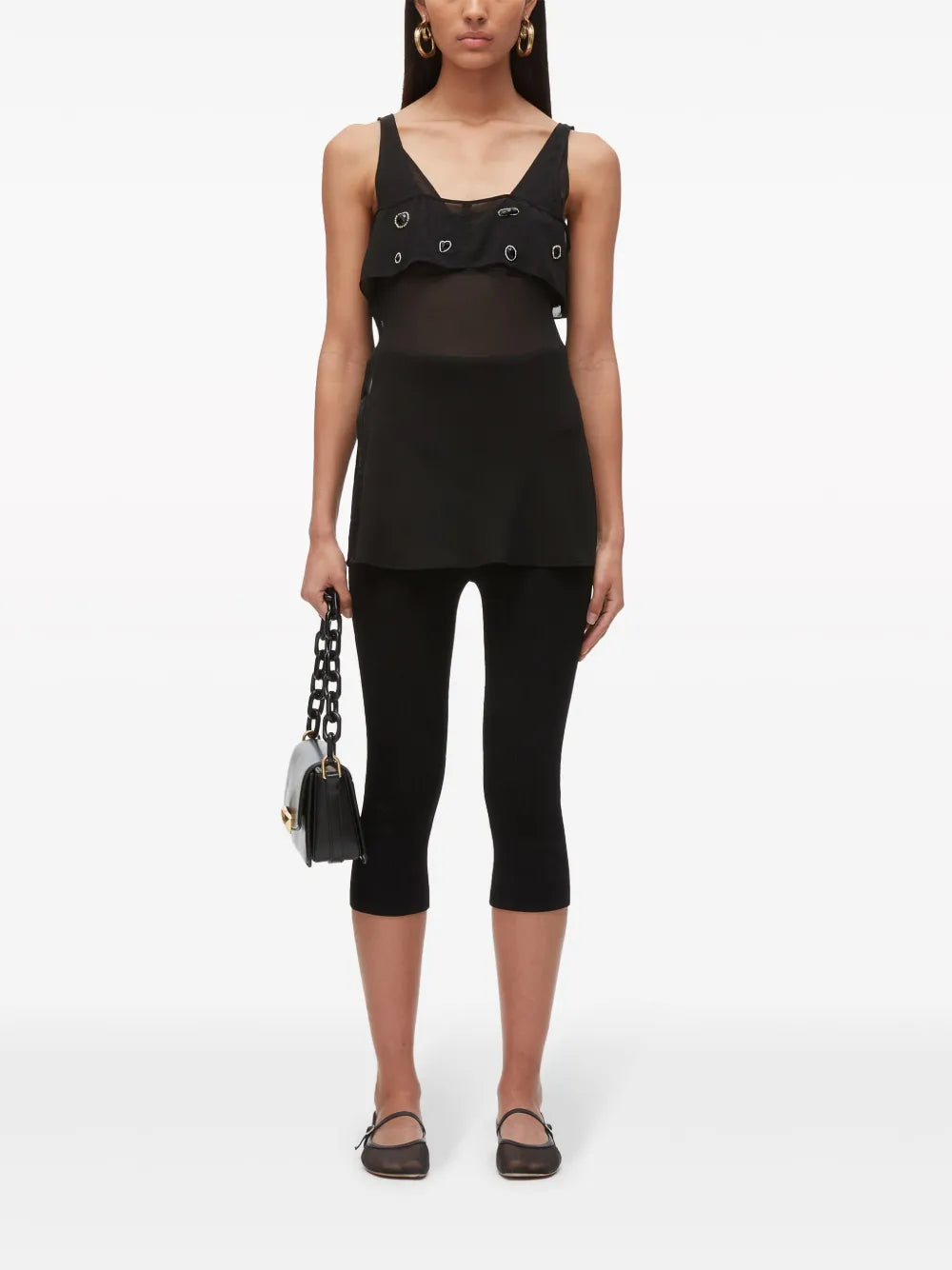 Gemstone-Embellished Silk Tank Top