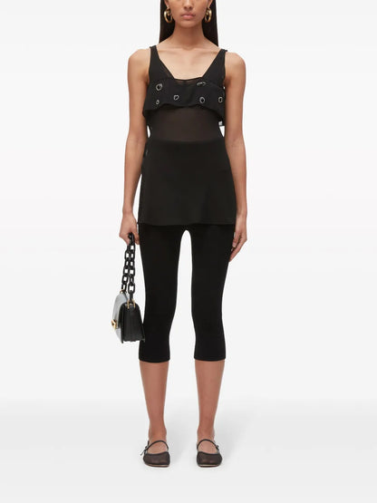 Gemstone-Embellished Silk Tank Top