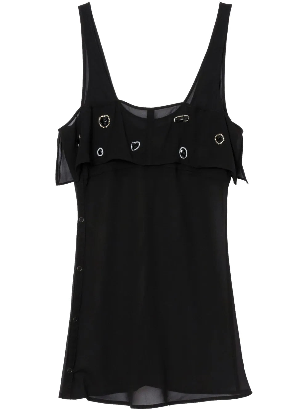 Gemstone-Embellished Silk Tank Top