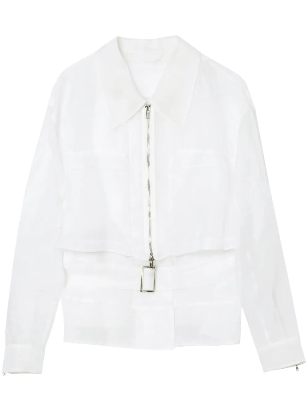 Layered Belted Silk Jacket