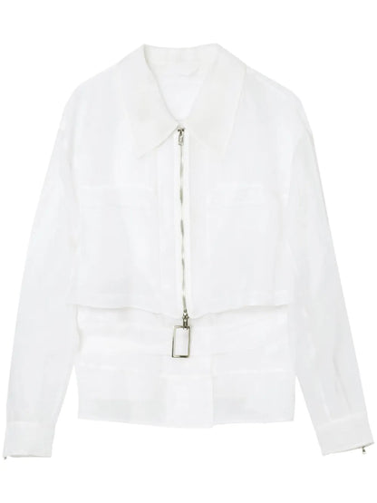 Layered Belted Silk Jacket