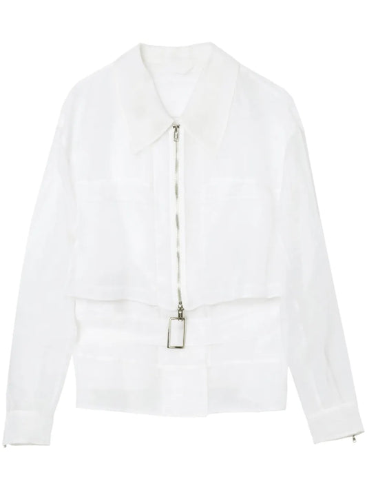 Layered Belted Silk Jacket