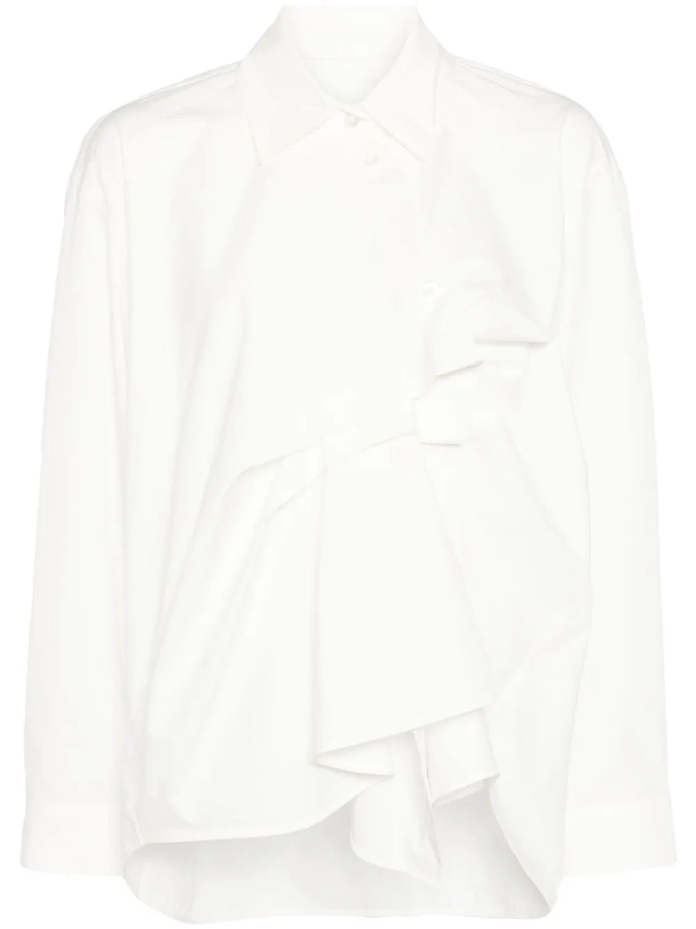 Gathered-Detail Cotton Blouse