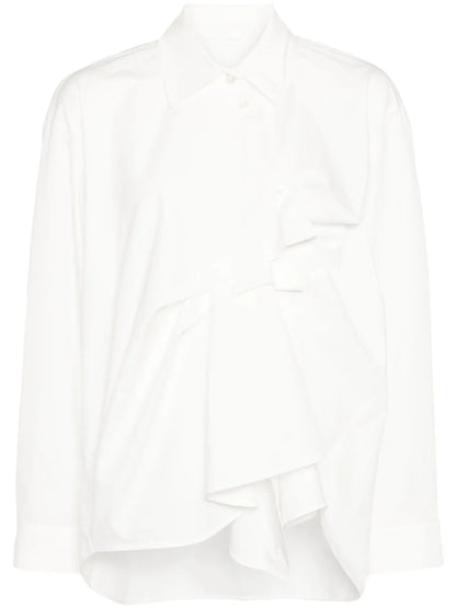 Gathered-Detail Cotton Blouse