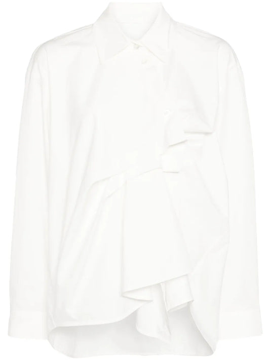 Gathered-Detail Cotton Blouse