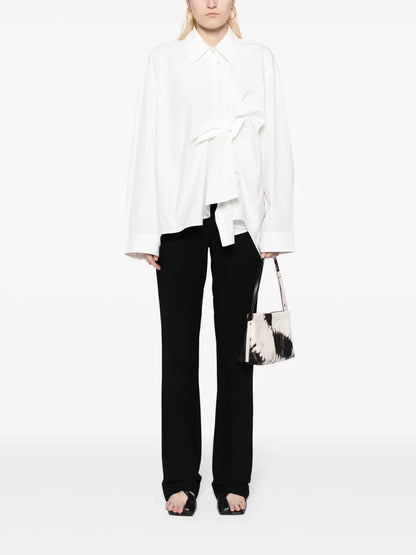 Gathered-Detail Cotton Blouse