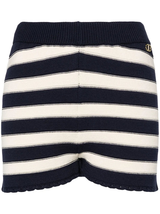Striped Knitted Mini Short