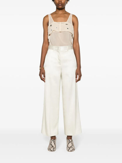 Crystal-Embellished Sheer Tank Top