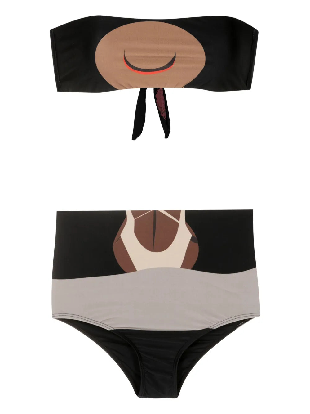 Graphic-Print Bandeau Bikini