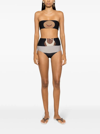 Graphic-Print Bandeau Bikini