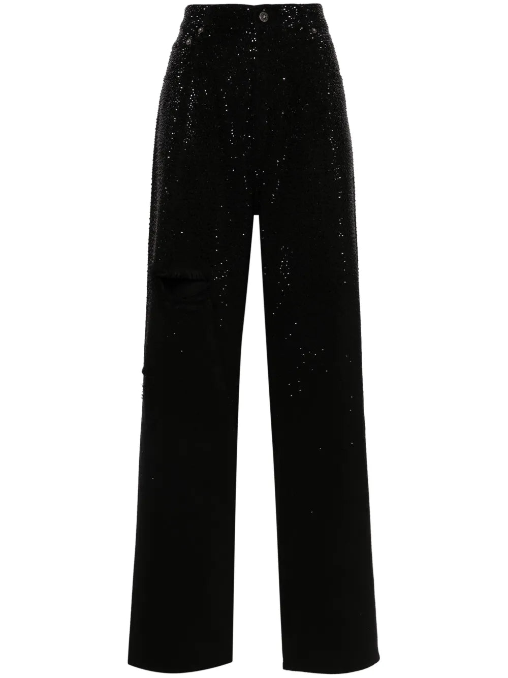 Crystal-Embellished Tapered Jeans