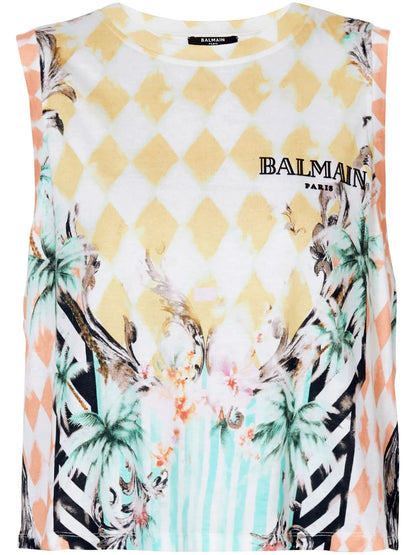 Baroque-Print Tank Top