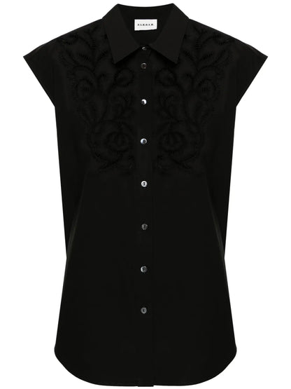 Sleeveless Embroidered Shirt