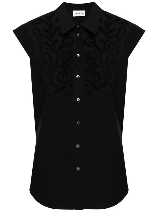 Sleeveless Embroidered Shirt