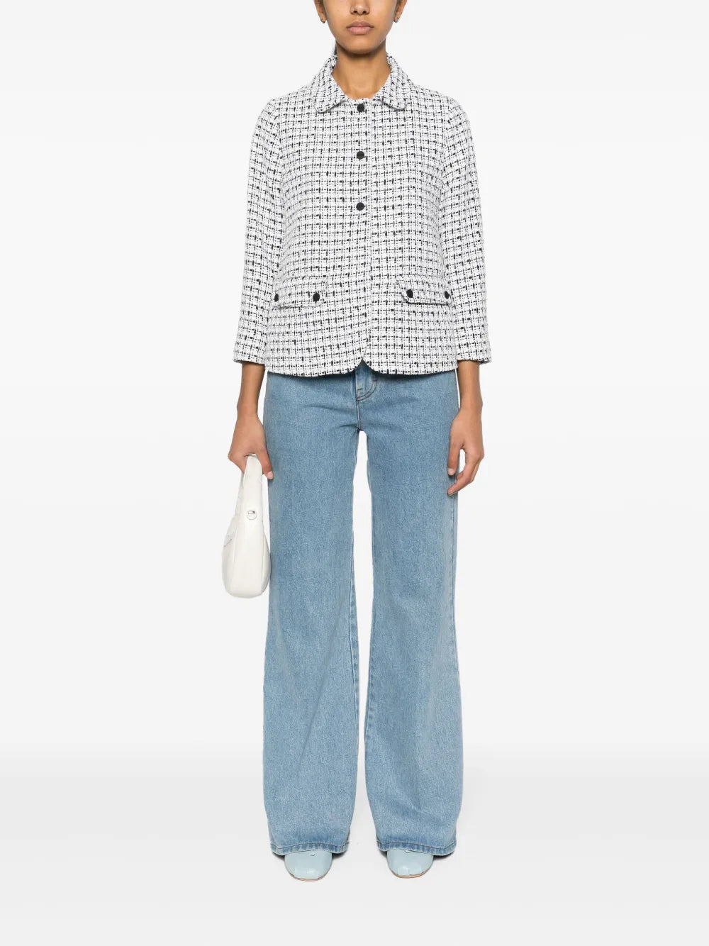 Single-Breasted Bouclé Jacket