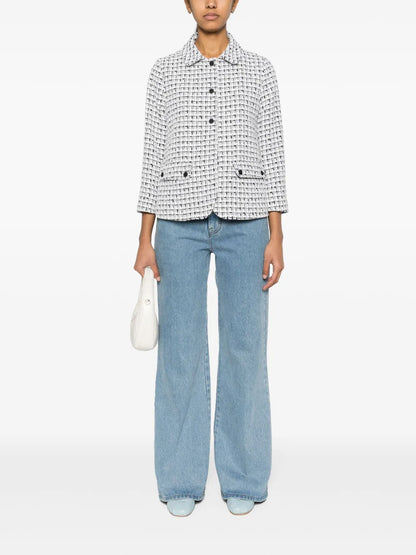 Single-Breasted Bouclé Jacket