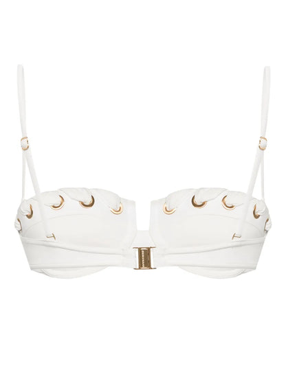 Halliday Whipstitch-Trim Bikini Top