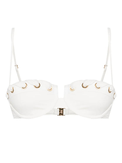 Halliday Whipstitch-Trim Bikini Top