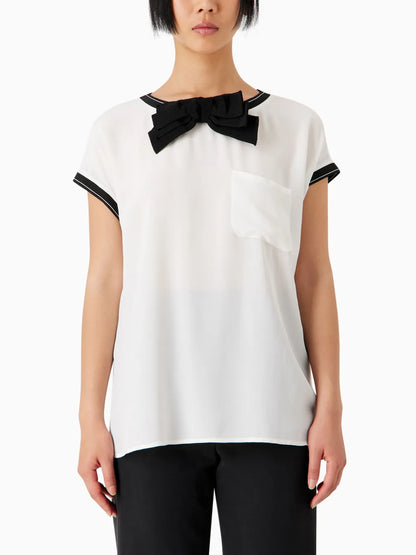 Chiffon Short-Sleeve Blouse