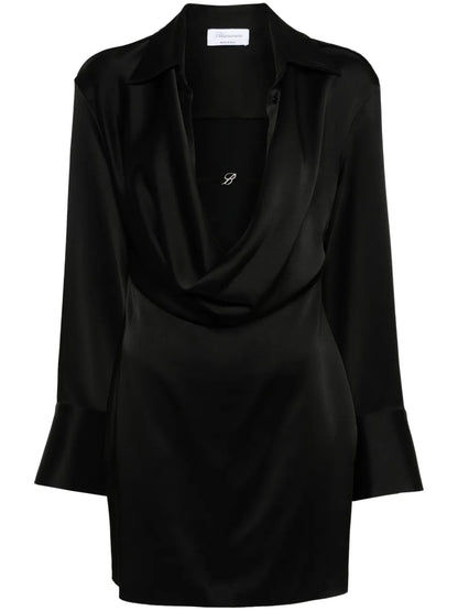 Cowl-Neck Satin Mini Dress