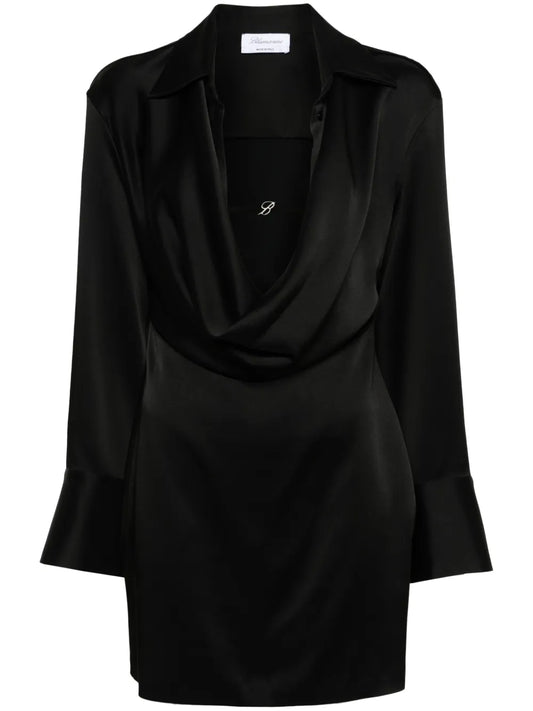 Cowl-Neck Satin Mini Dress