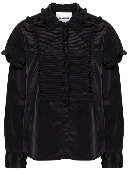 Ruffled Button-Up Blouse