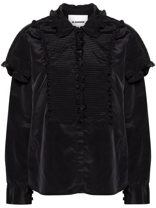 Ruffled Button-Up Blouse
