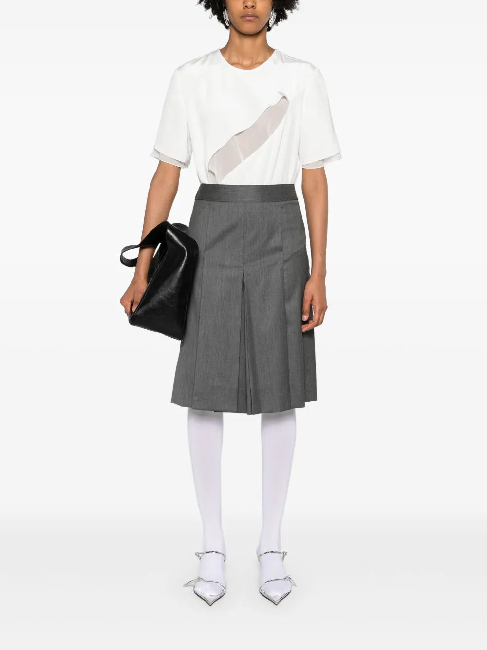 Mid-Rise Pleated Shorts