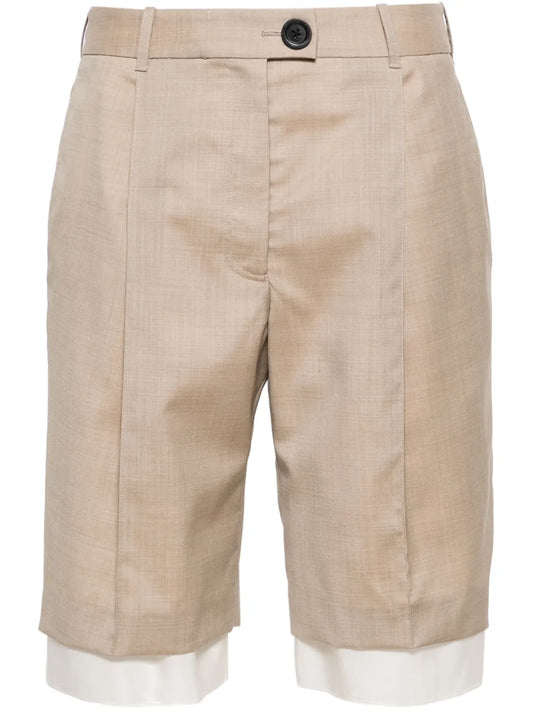 Layered-Effect Tailored Shorts