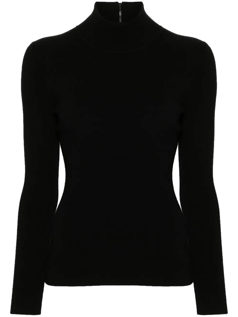Mock-Neck Ribbed Jumper