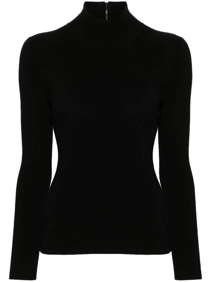 Mock-Neck Ribbed Jumper