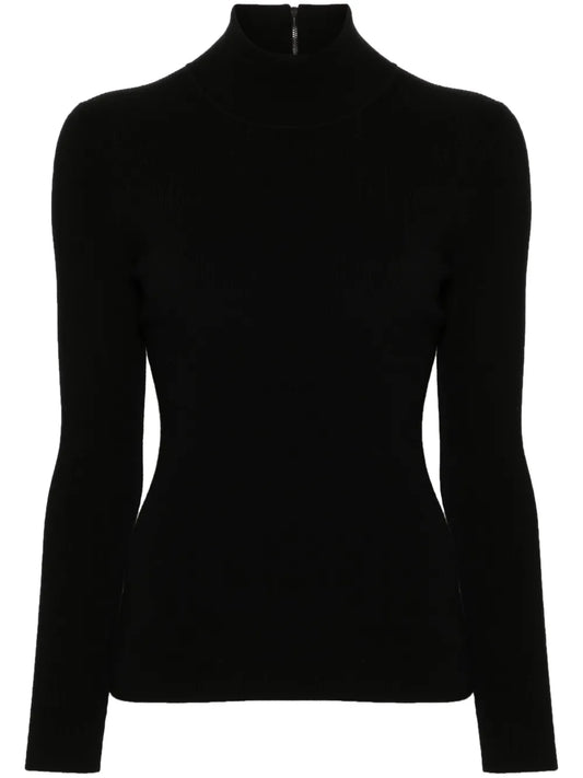 Mock-Neck Ribbed Jumper