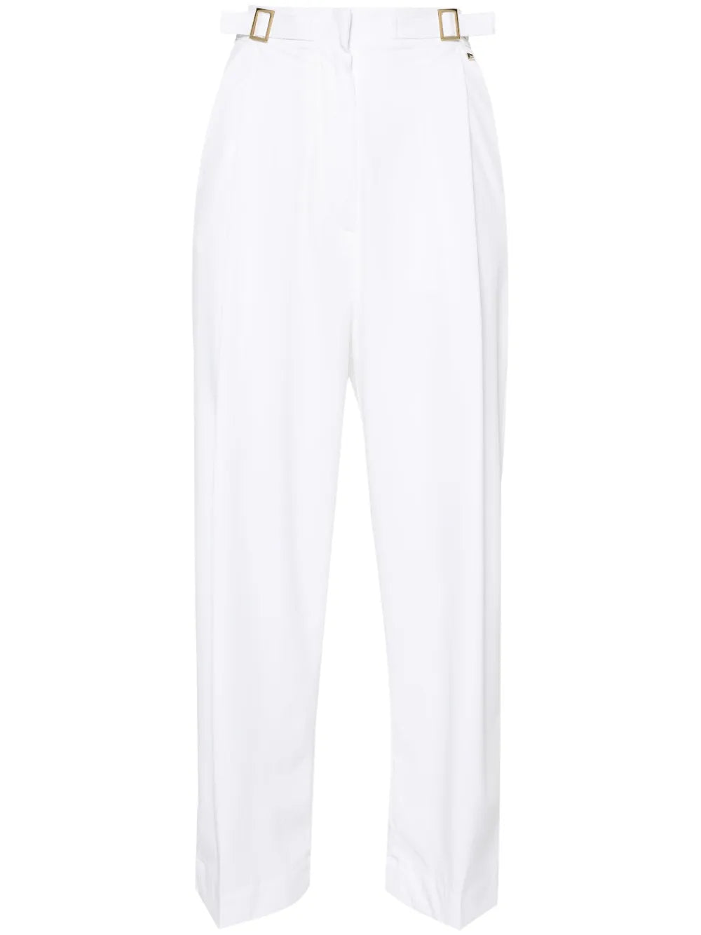 Buckle-Detailed Straight Trousers