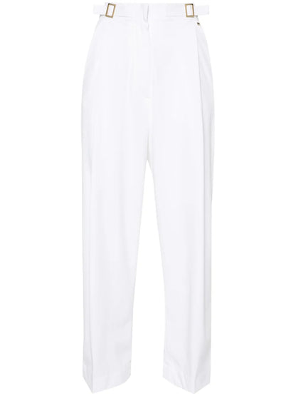 Buckle-Detailed Straight Trousers